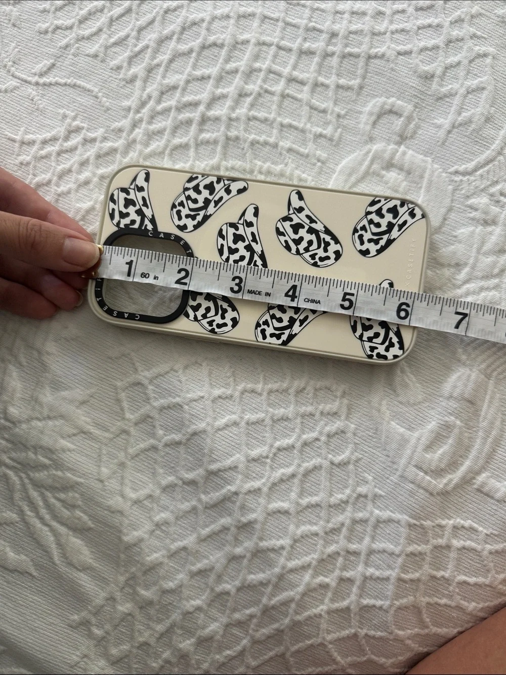 Casetify Black and White Cowboy Hat Pattern iPhone Case